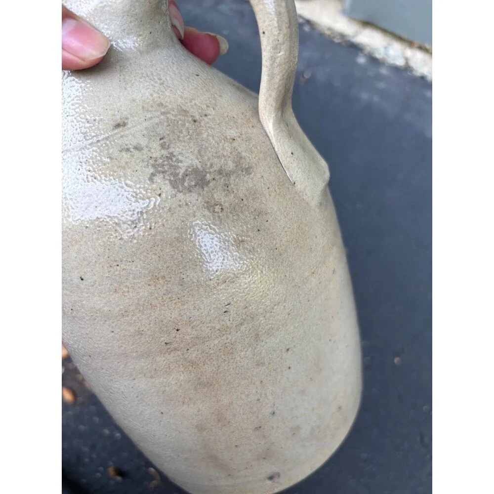 Antique Salt Glazed neutral beige Gray Stoneware Jug 10